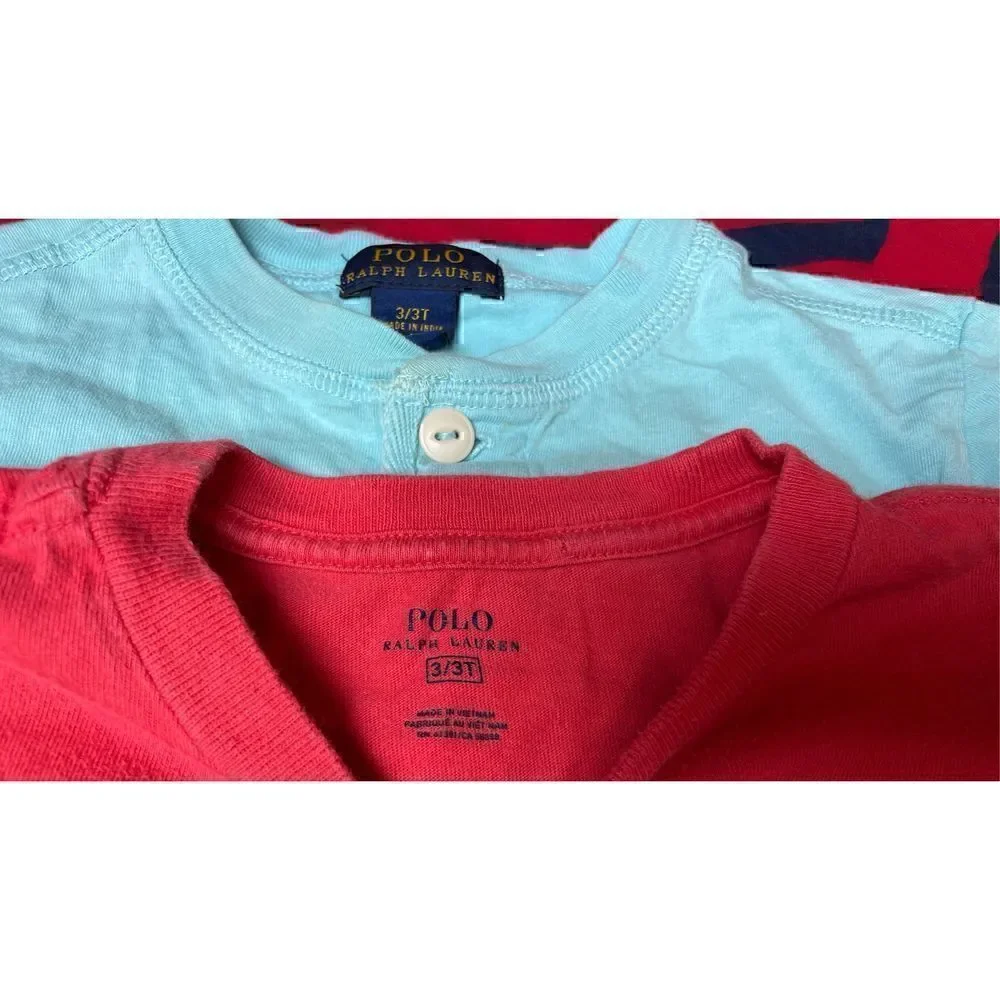 Boys Toddler 5 piece size 3T Short Sleeve & Long Sleeve shirt lot by Polo Ralph